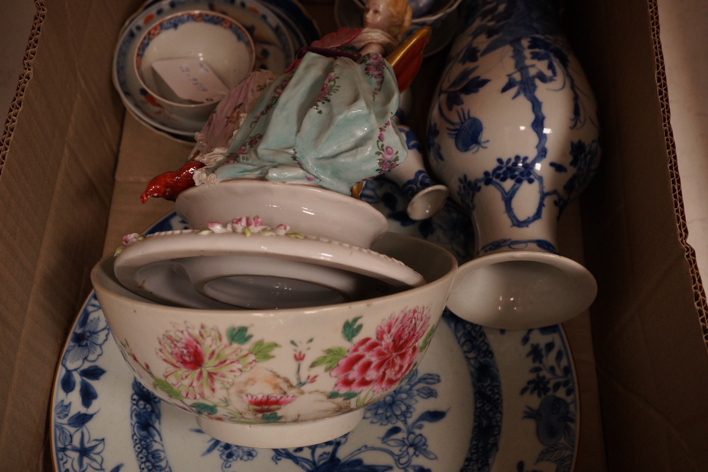A group of assorted ceramics, mostly Chinese 18th/19th century